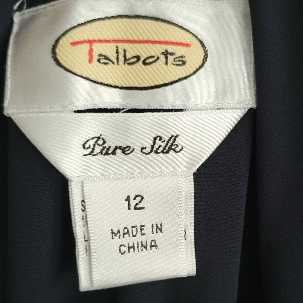 Talbots 100% Silk Dress Pants Navy Women Size 12 - Picture 5 of 11